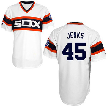 White Replica Bobby Jenks Men's Chicago White Sox 1983 Throwback Jersey